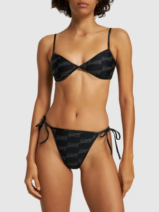 Balenciaga   Logo printed stretch tech bikini 