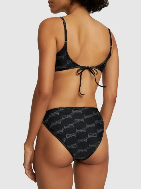 Balenciaga   Logo printed stretch tech bikini 