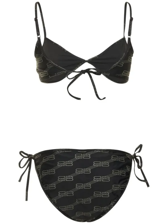 Balenciaga   Logo printed stretch tech bikini 