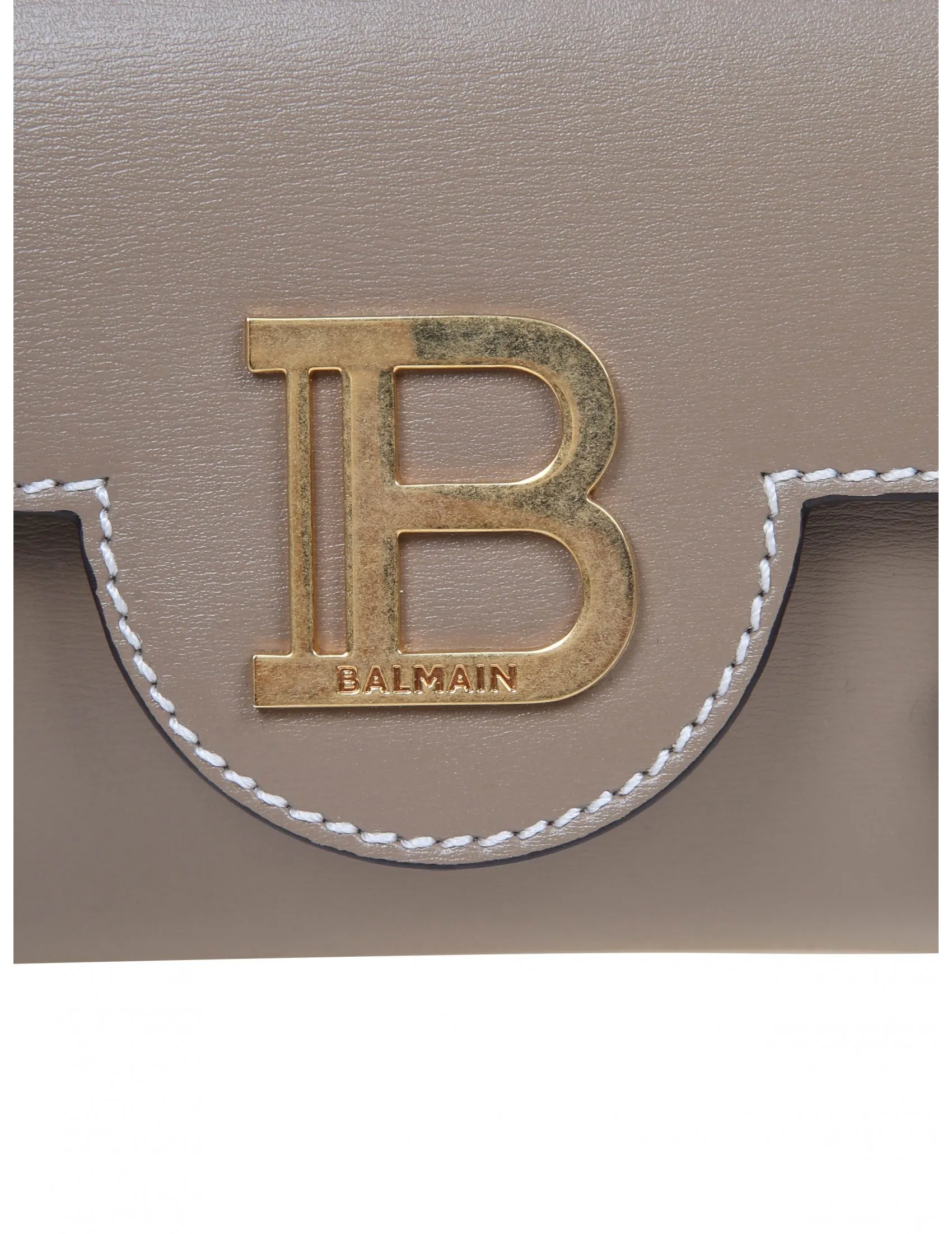 BALMAIN B-BUZZ HOBO SHOULDER BAG IN TAUPE COLOR LEATHER