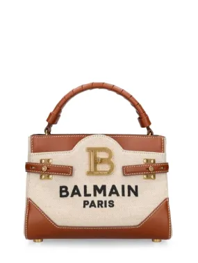 Balmain   BBuzz 22 canvas & leather top handle bag 