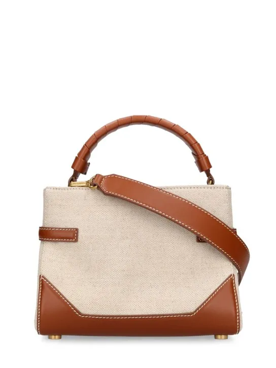 Balmain   BBuzz 22 canvas & leather top handle bag 