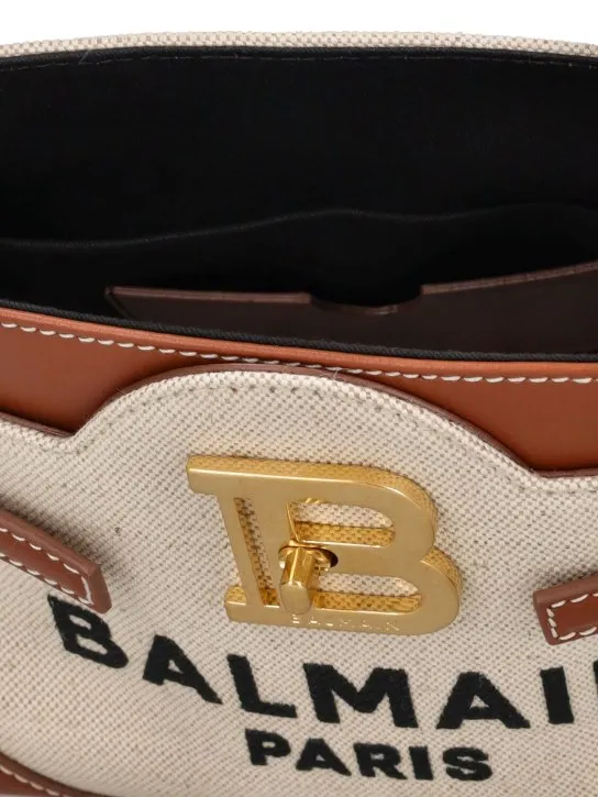 Balmain   BBuzz 22 canvas & leather top handle bag 