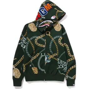 BAPE JEWELS SHARK FULL ZIP HOODIE MENS