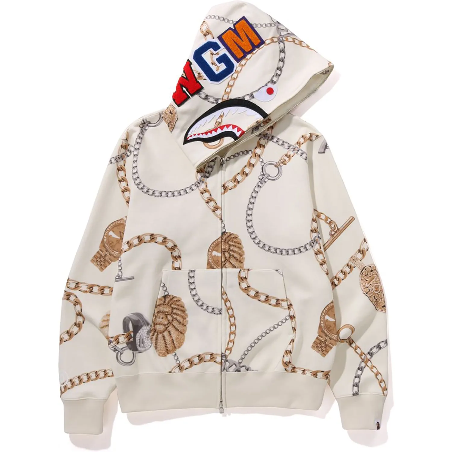 BAPE JEWELS SHARK FULL ZIP HOODIE MENS