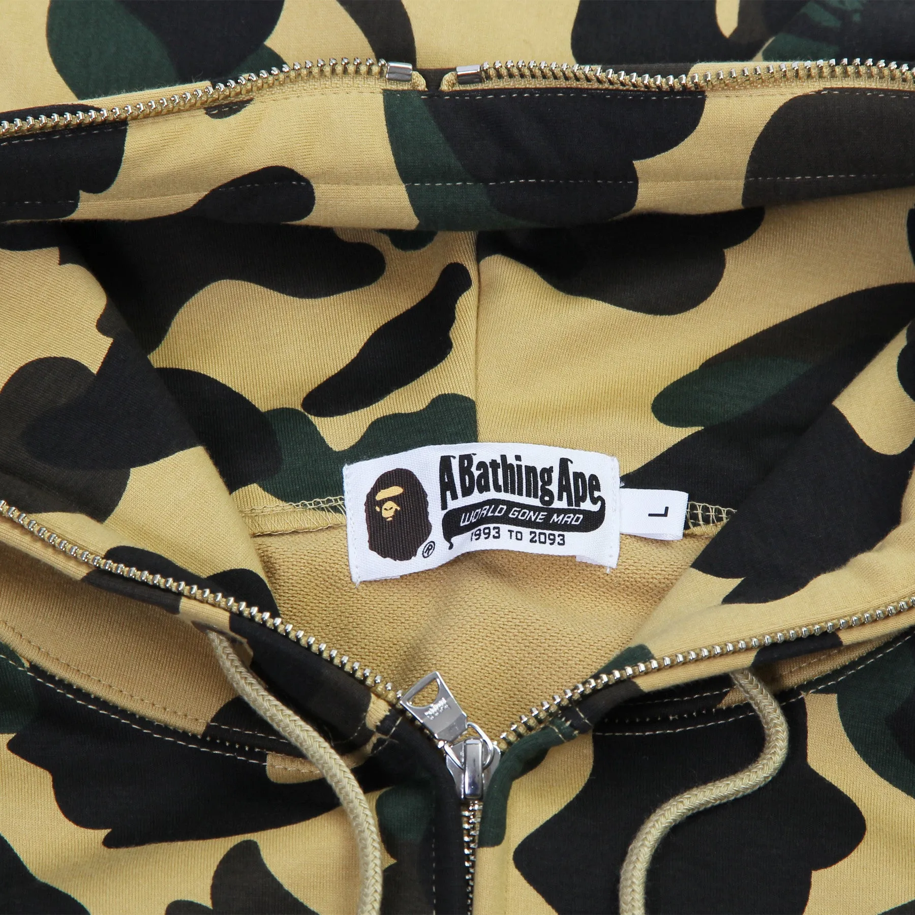 BAPE Wind Stopper 1st Camo Full Zip Hoodie (Yellow Camo)