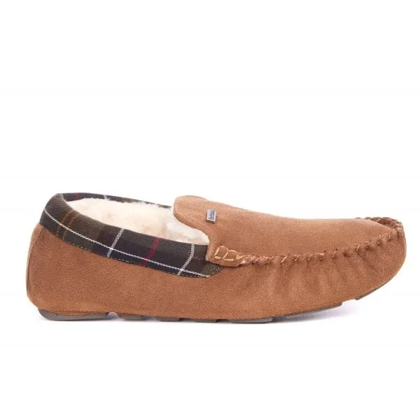 Barbour Mens Monty Slipper in Camel Suede