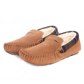 Barbour Mens Monty Slipper in Camel Suede