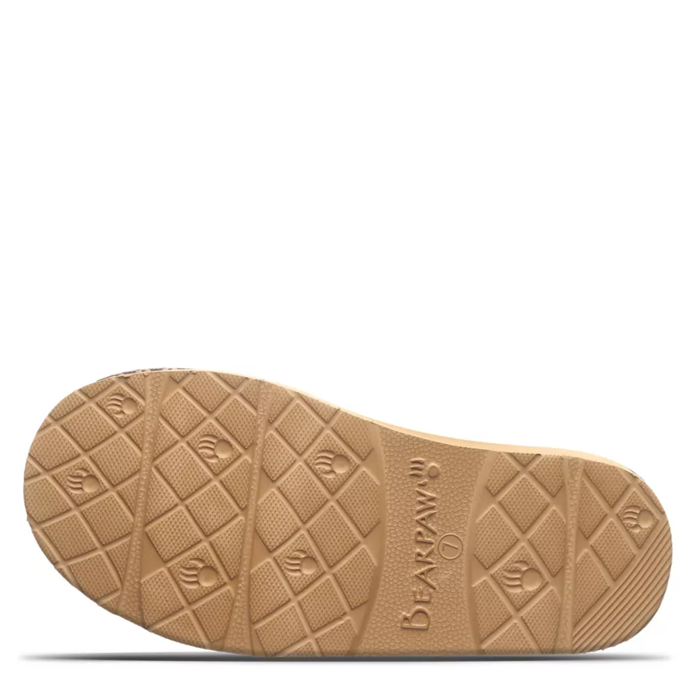 BEARPAW  WOMENS LOKI PLATFORM LO DECO SLIPPER