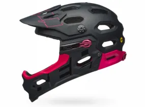 Bell Super 3R MIPS Full Face Helmet - Matt Black-Cherry