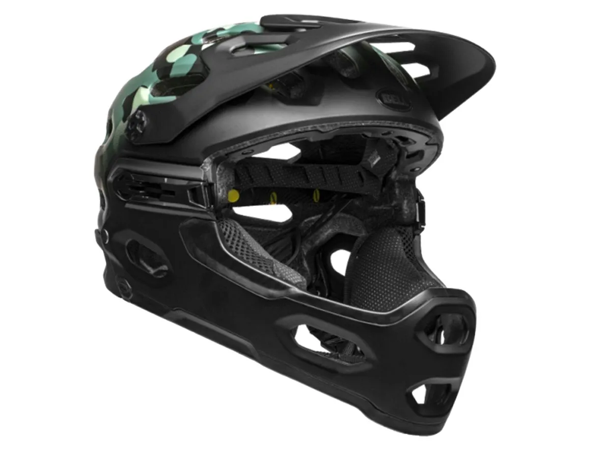 Bell Super 3R MIPS Full Face Helmet - Matt Black-Dark Green-Oak - 2019