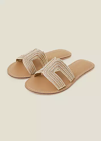 Bella Beaded Wide Fit Sandals by Accessorize | Look Again