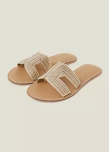 Bella Beaded Wide Fit Sandals by Accessorize | Look Again