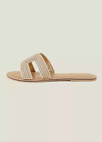 Bella Beaded Wide Fit Sandals by Accessorize | Look Again