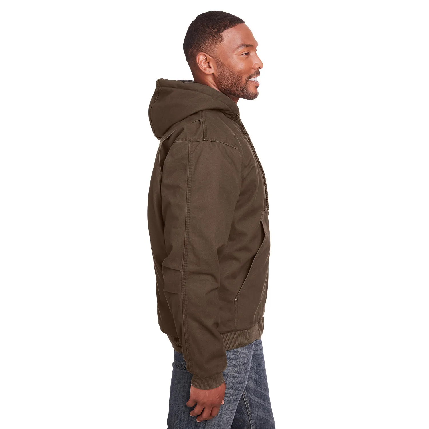 Berne HJ375 Highland Washed Cotton Duck Hooded Jacket - Bark