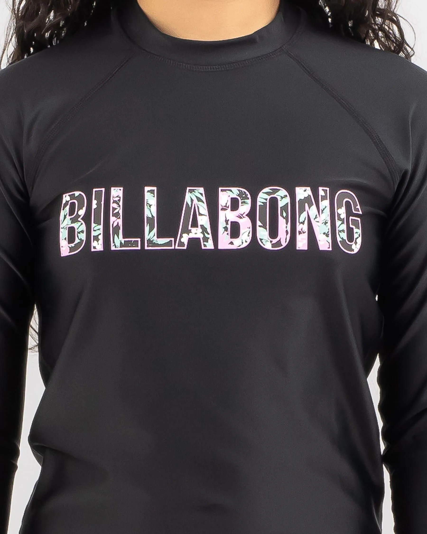 Billabong Girls' Beachcomber Logo Long Sleeve Rash Vest