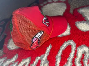 BRAZY RED SLATTBIDNEZAPPAREL TRUCKERS HAT