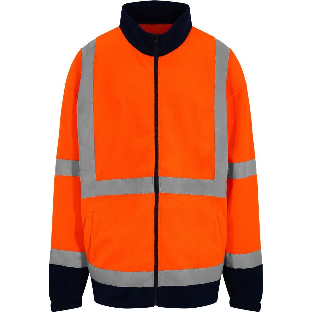 Brookes Mens High Visibility Full Zip Fleece Jacket