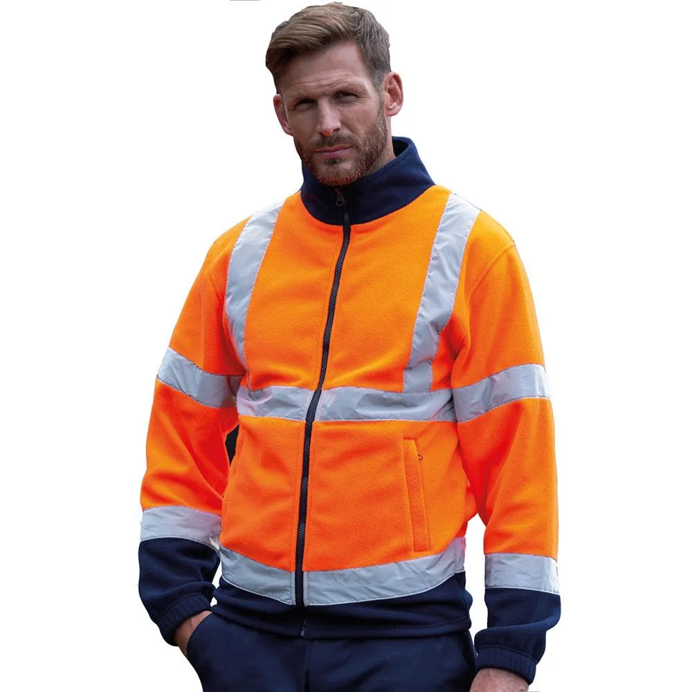 Brookes Mens High Visibility Full Zip Fleece Jacket