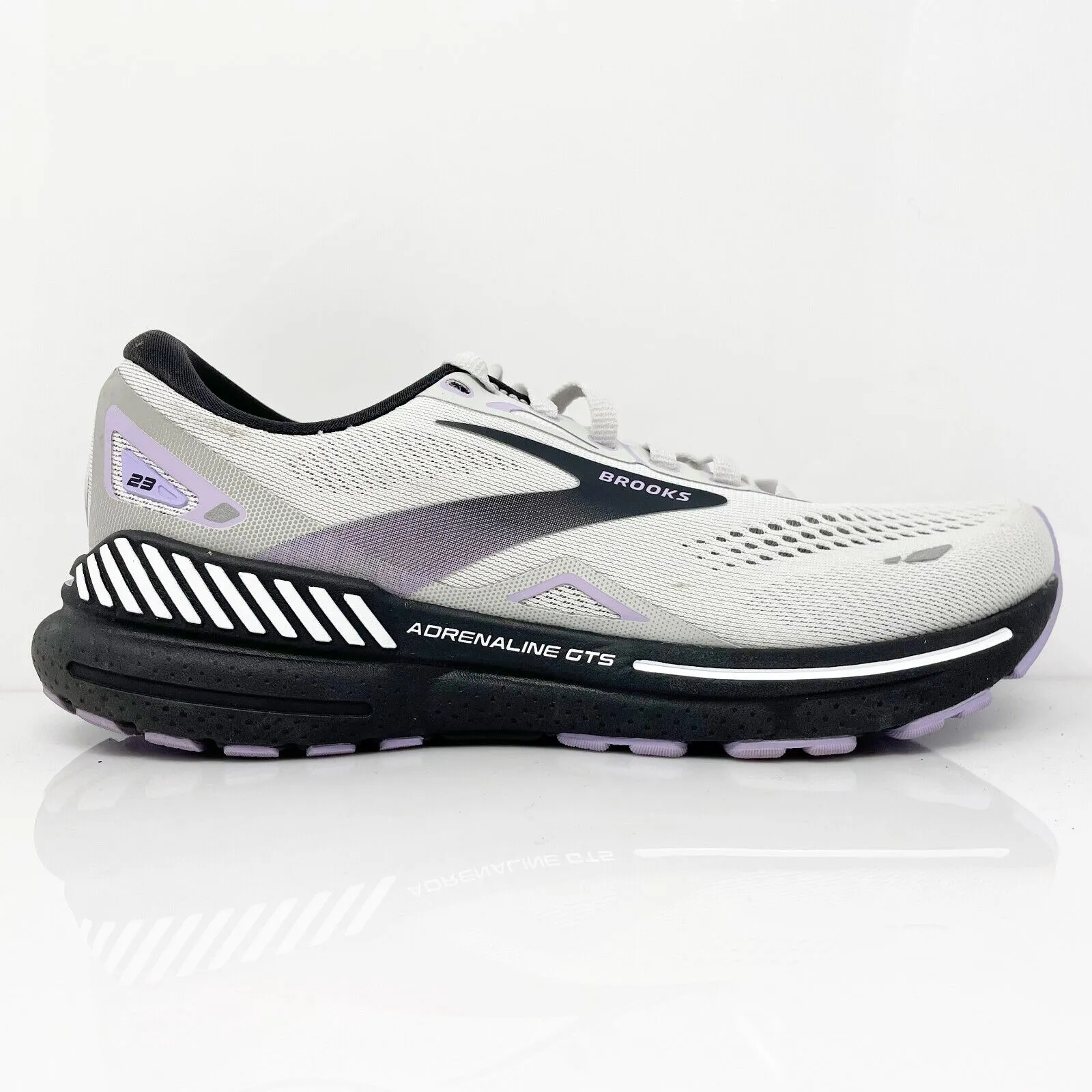 Brooks Womens Adrenaline GTS 23 1203811B039 White Running Shoes Sneakers Size 8B