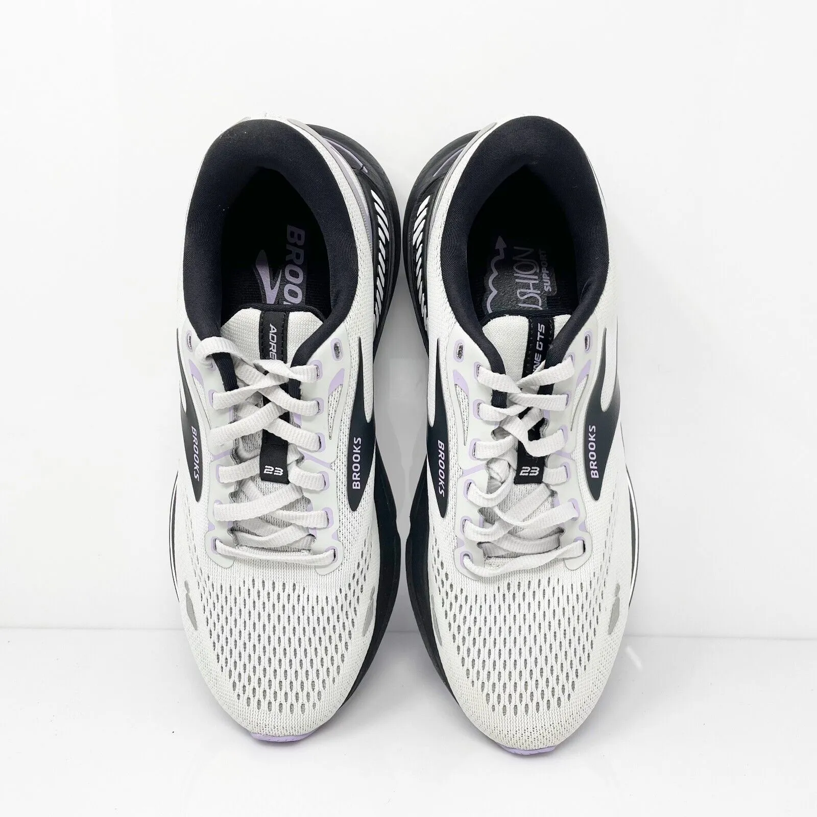 Brooks Womens Adrenaline GTS 23 1203811B039 White Running Shoes Sneakers Size 8B