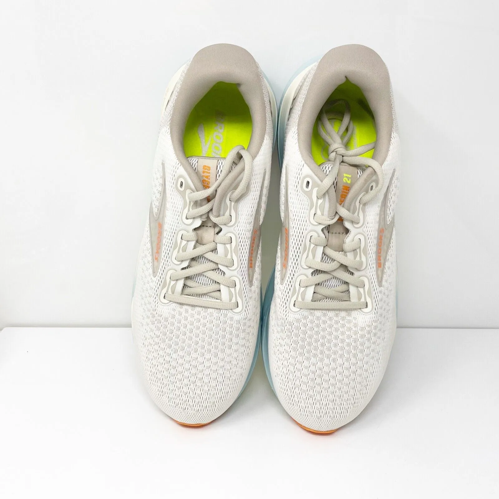 Brooks Womens Glycerin 21 1204081D195 White Running Shoes Sneakers Size 12 D