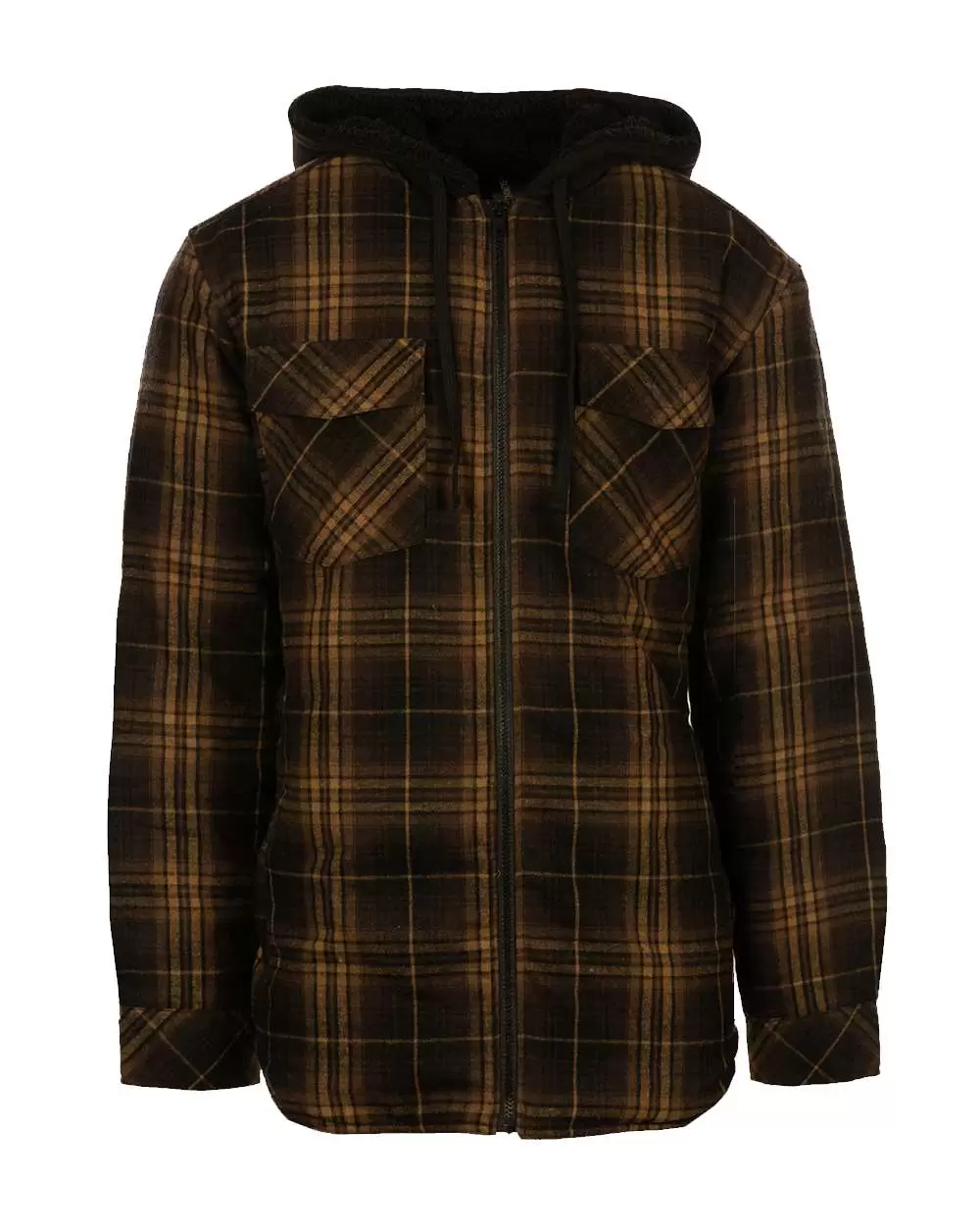 Burnside 8620 Quilted Flannel Full-Zip Hooded Jacket SKU: 8620