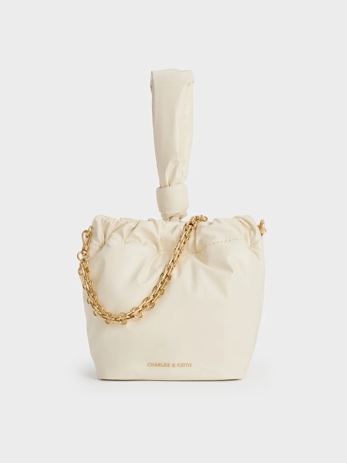 Caia Knotted Dumpling Bag - Cream