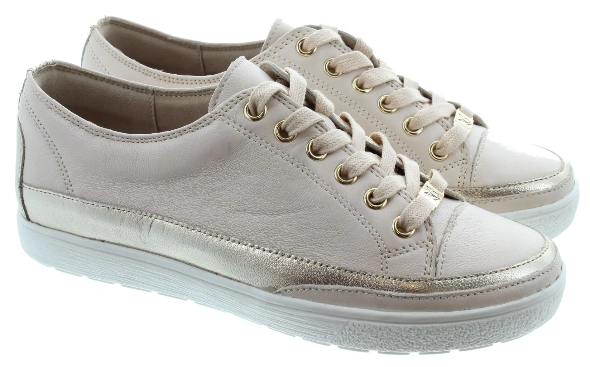 CAPRICE Ladies 23654 Lace Trainers In Cream