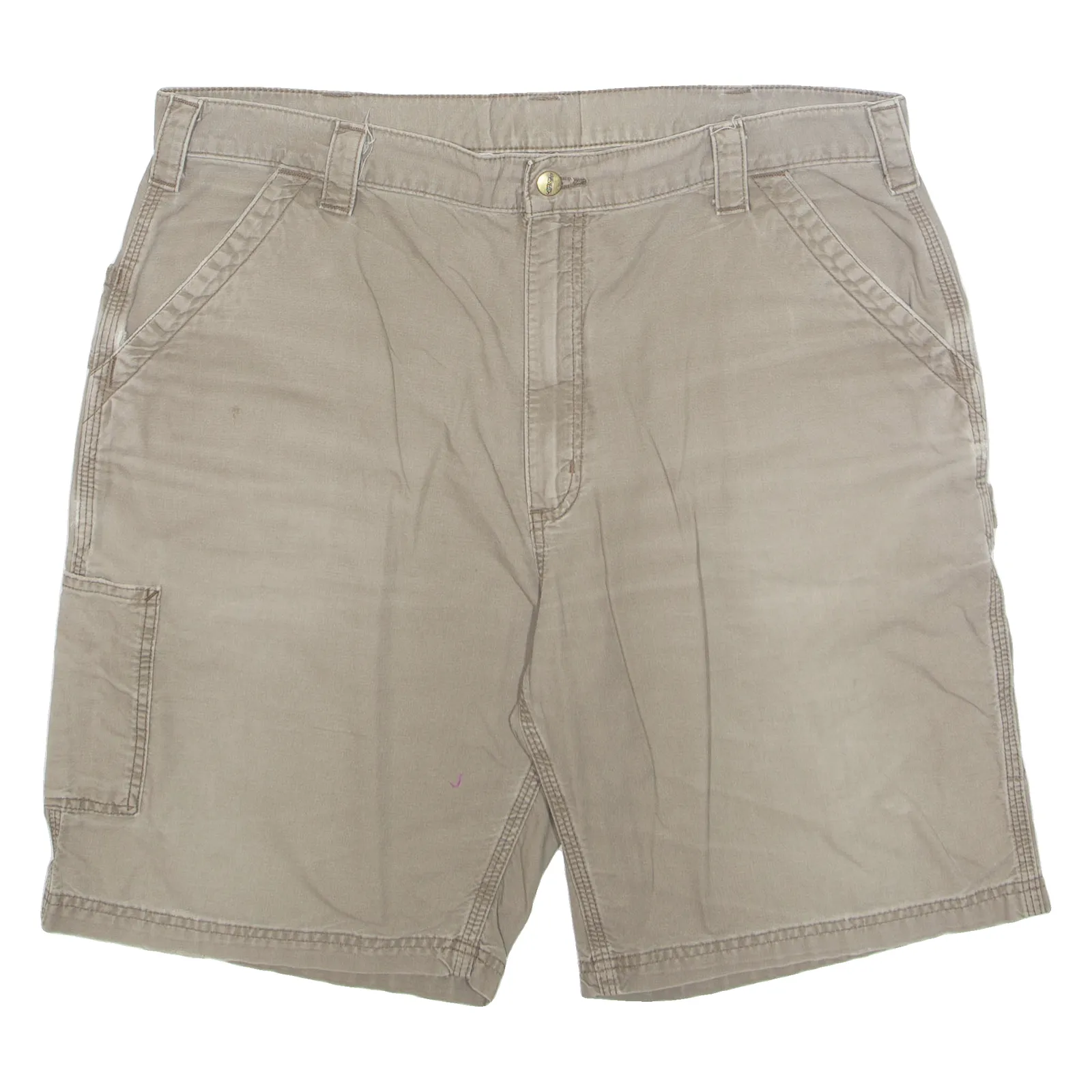 CARHARTT Cargo Carpenter Mens Workwear Shorts Beige XL W40