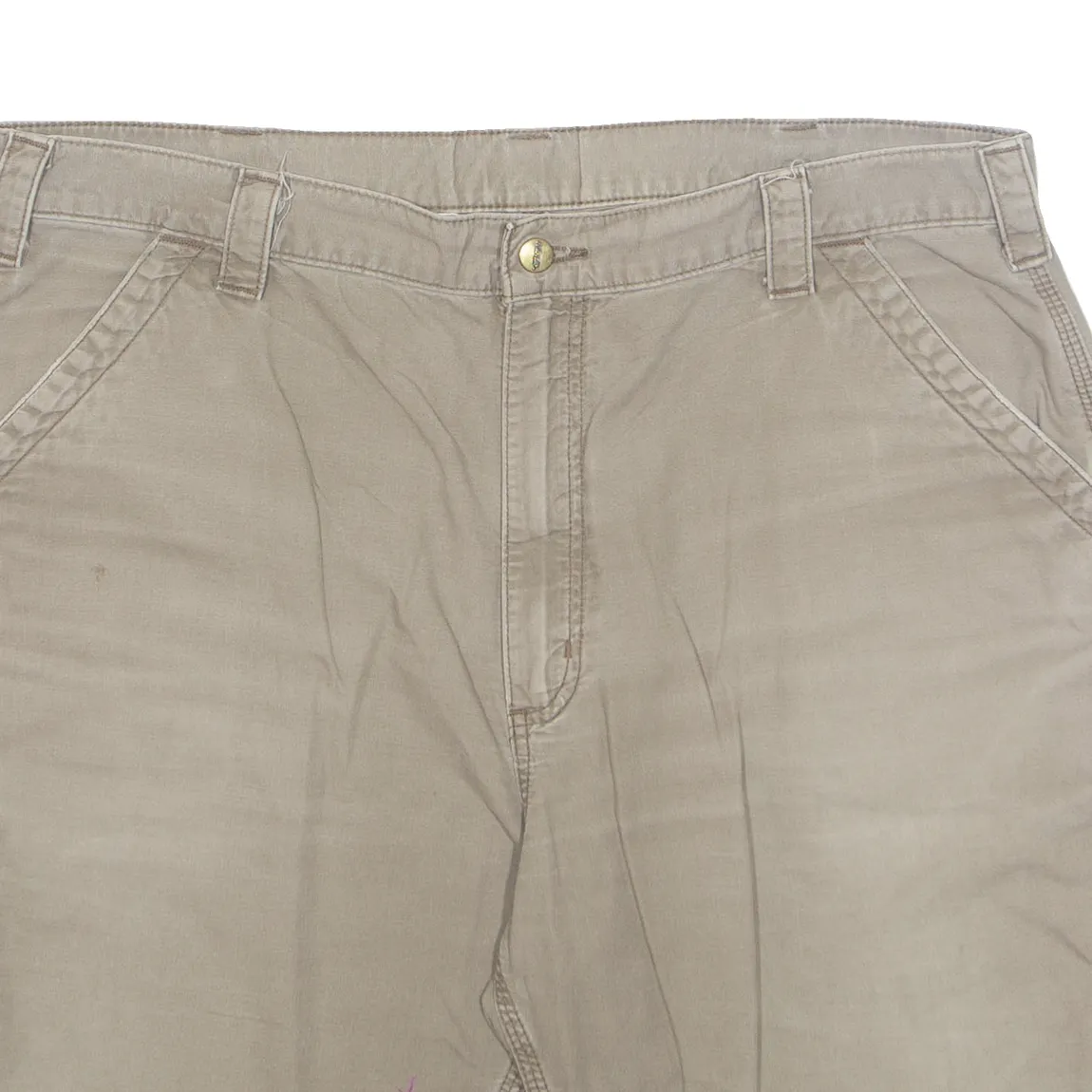 CARHARTT Cargo Carpenter Mens Workwear Shorts Beige XL W40