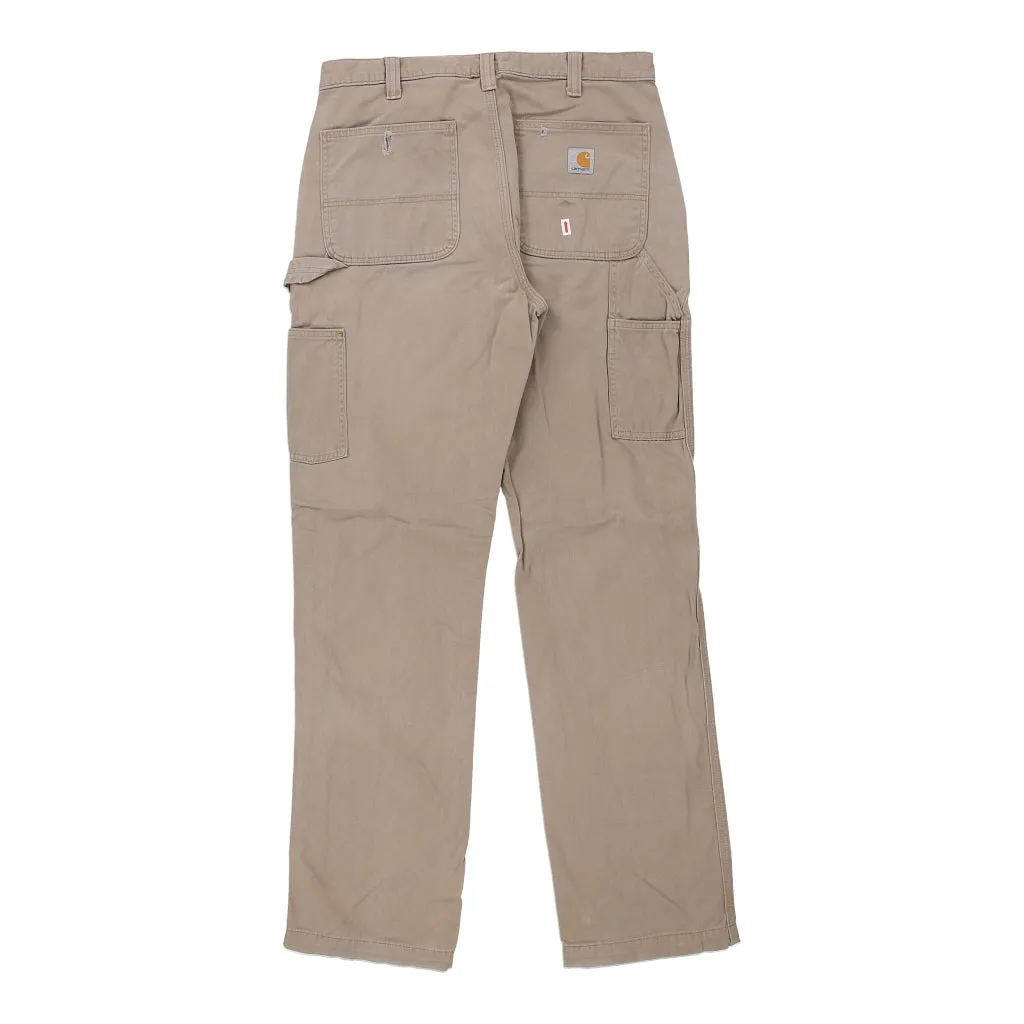 Carhartt Carpenter Trousers - 34W 34L Beige Cotton