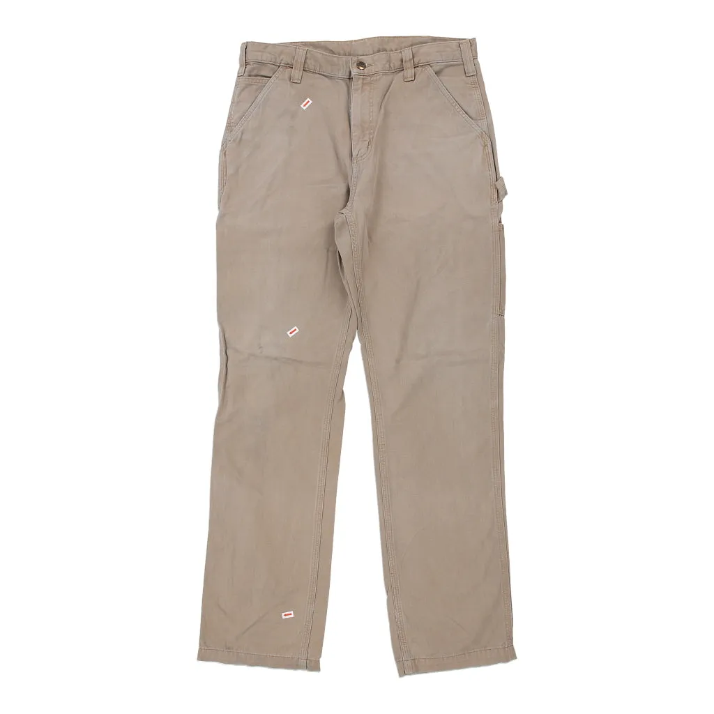 Carhartt Carpenter Trousers - 34W 34L Beige Cotton