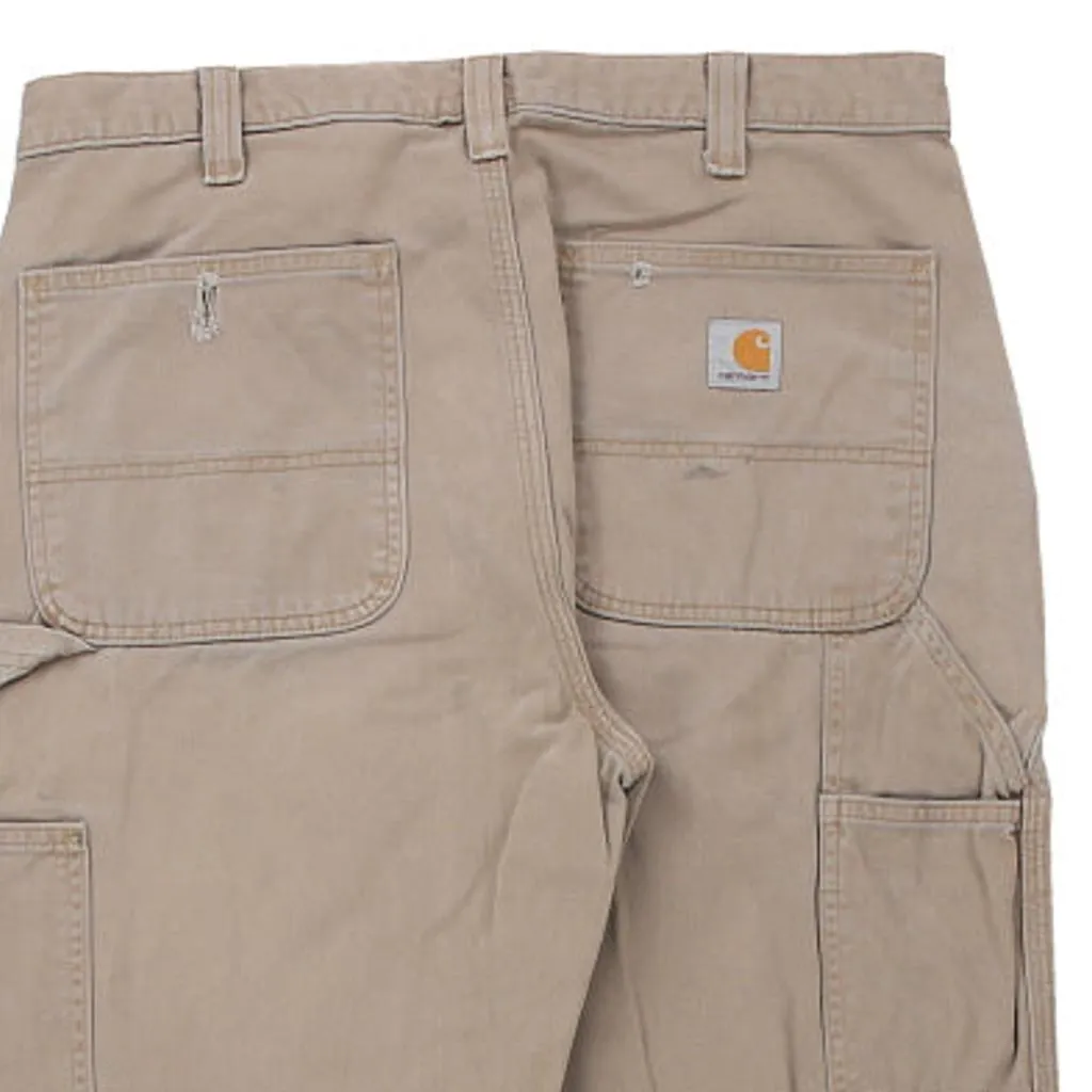 Carhartt Carpenter Trousers - 34W 34L Beige Cotton