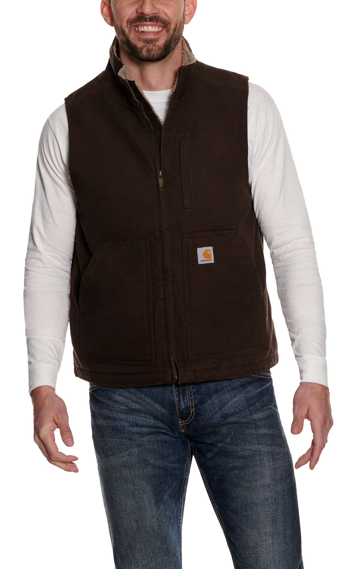 Carhartt Men's Dark Brown Serpa-Lined Work Vest