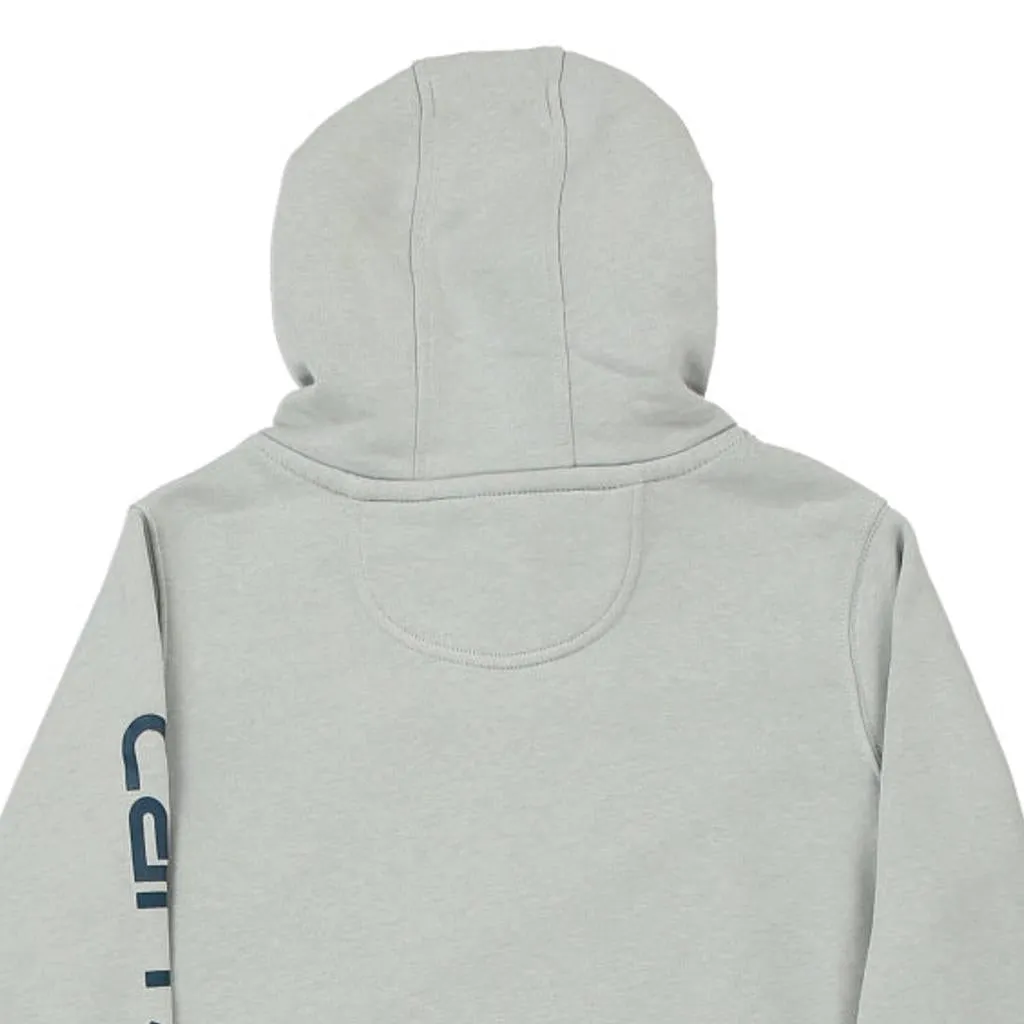 Carhartt Spellout Hoodie - Small Green Cotton Blend