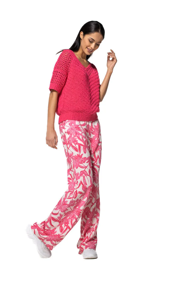 Caroline Biss LOOSE FIT FLORAL PRINT STRAIGHT TROUSERS