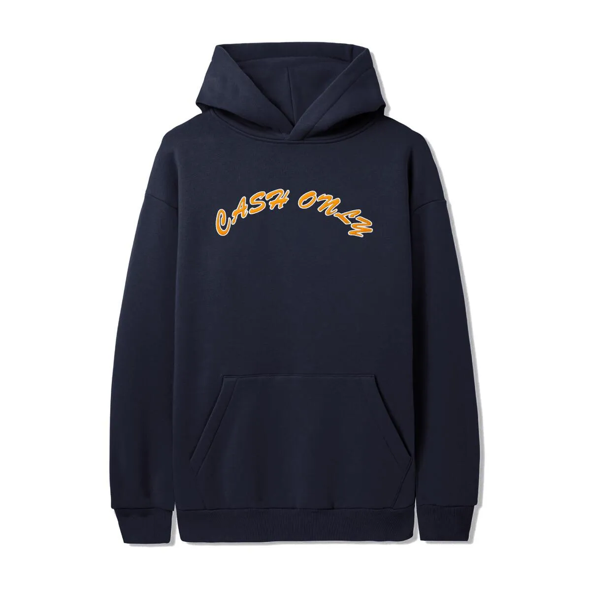 CASH ONLY DIST FELT APPLIQUE LOGO PULLOVER HOODIE DEEP NAVY