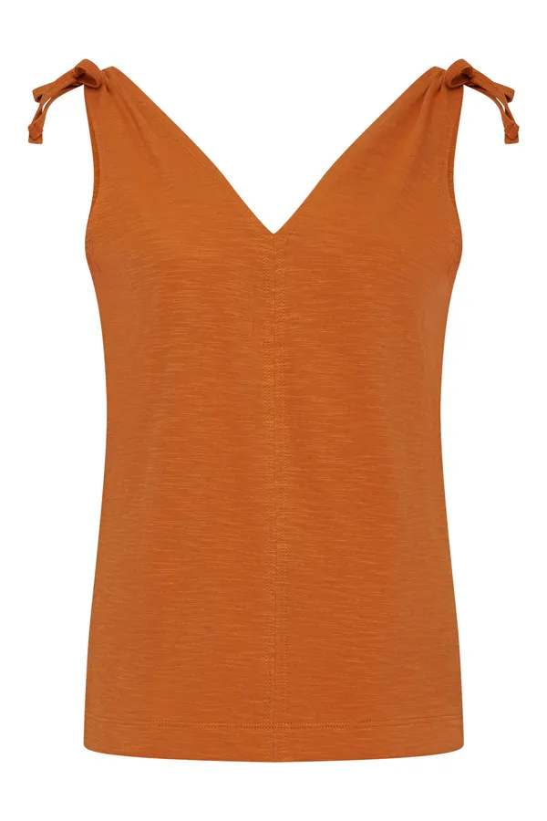 CELIA - Organic Cotton Vest Burnt Orange