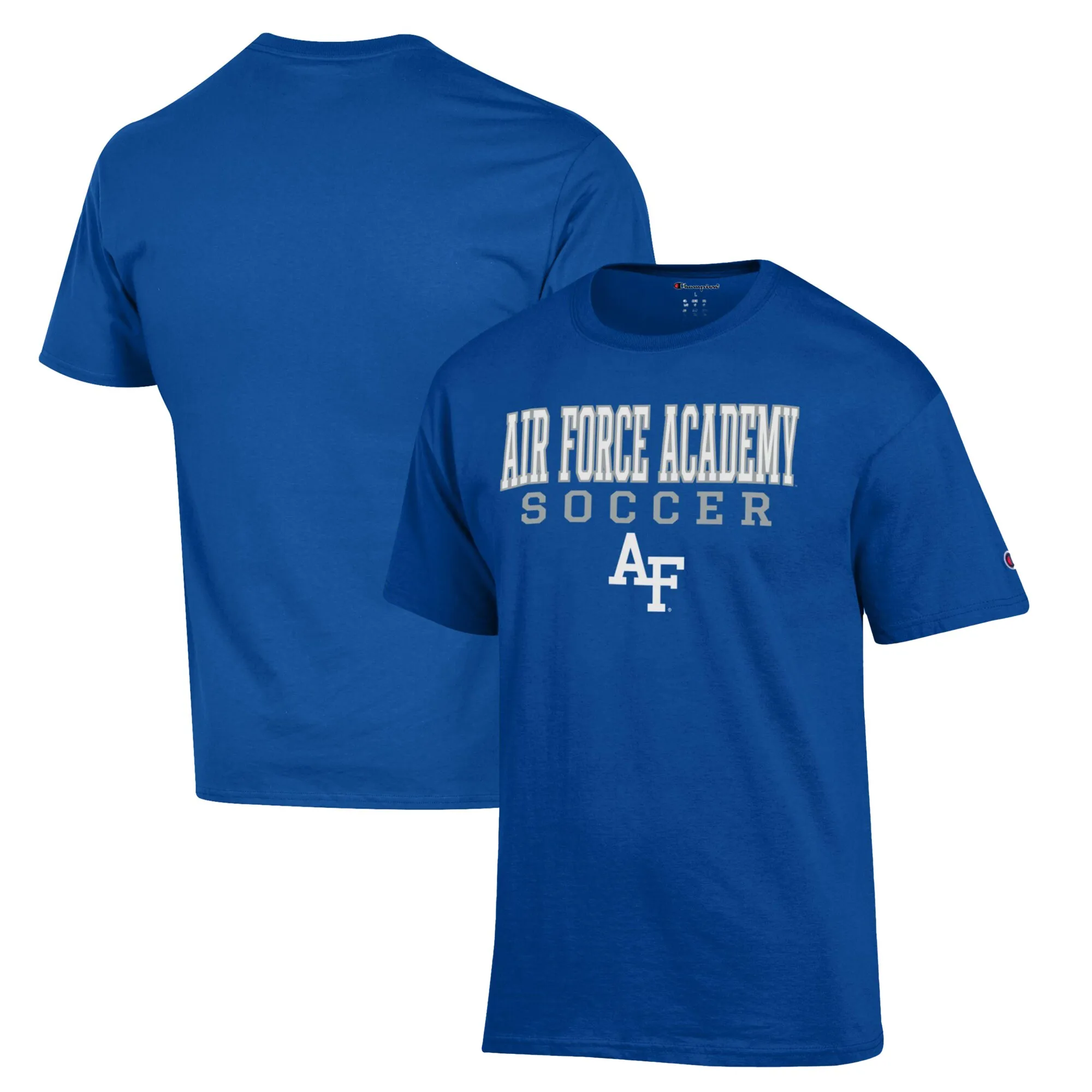 Champion Air Force Falcons Royal Soccer Stack Logo T-Shirt