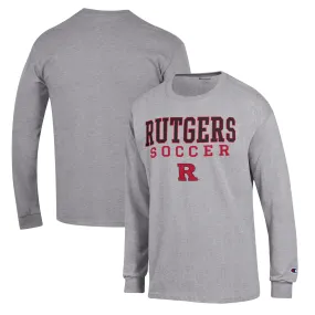 Champion Rutgers Scarlet Knights Gray Soccer Stack Logo Long Sleeve T-Shirt