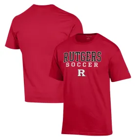 Champion Rutgers Scarlet Knights Scarlet Soccer Stack Logo T-Shirt