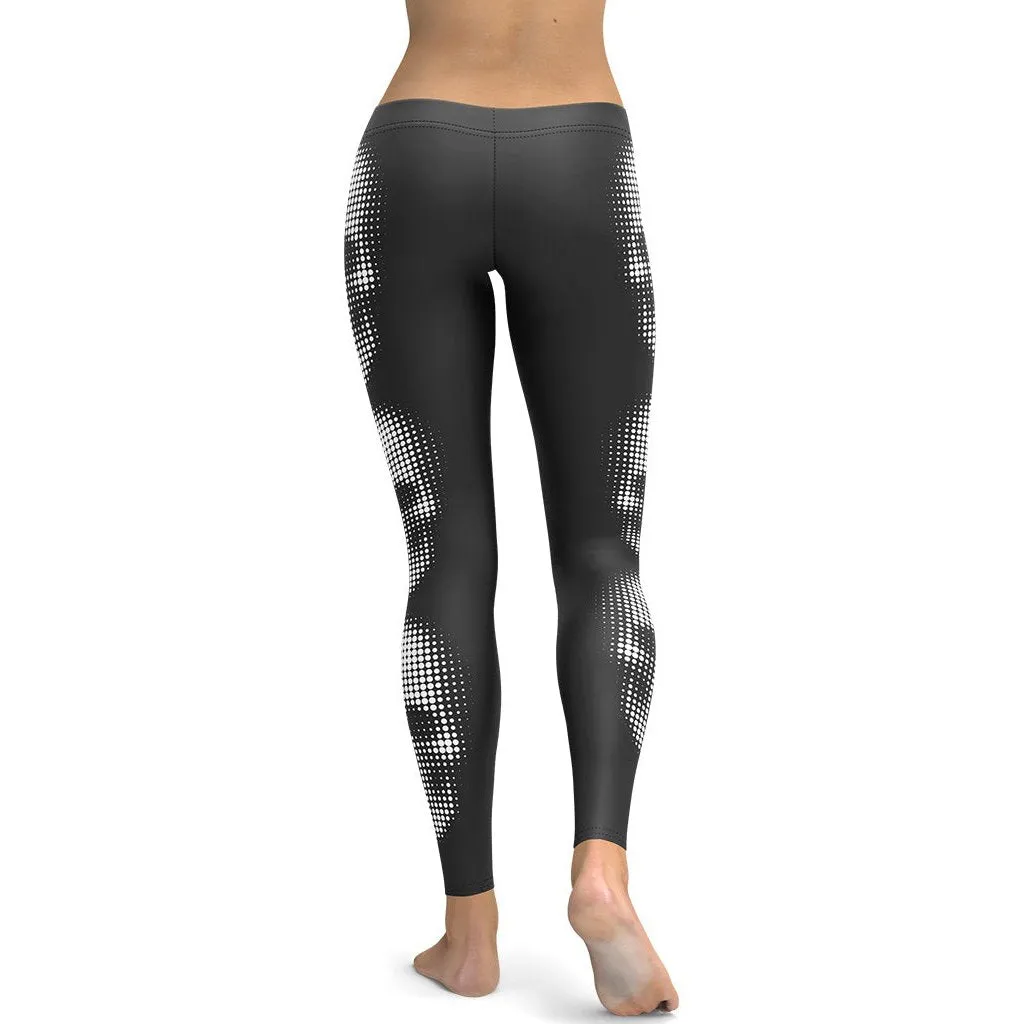 Charcoal Halftone Skull Leggings