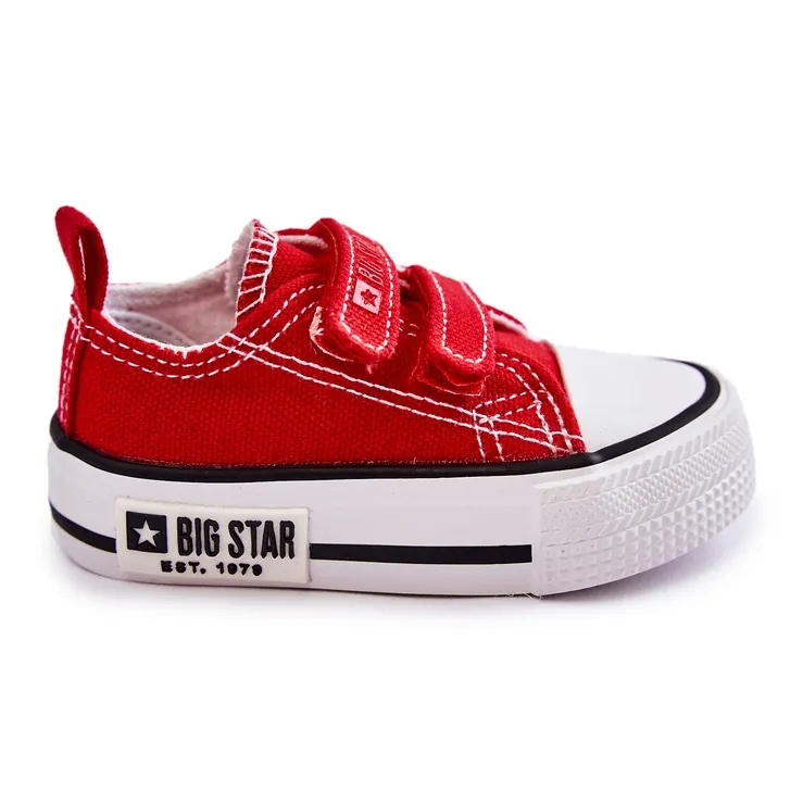 Children's Cloth Sneakers With Velcro Big Star KK374082 Red