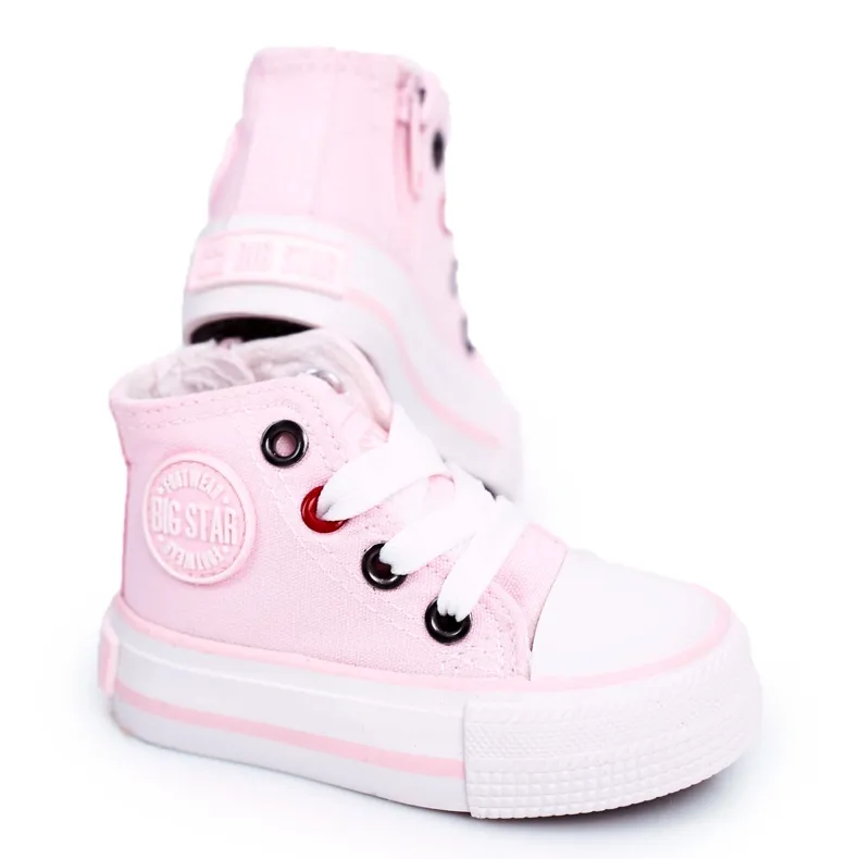 Children's High Sneakers With a Zipper Big Star HH374191 Pink