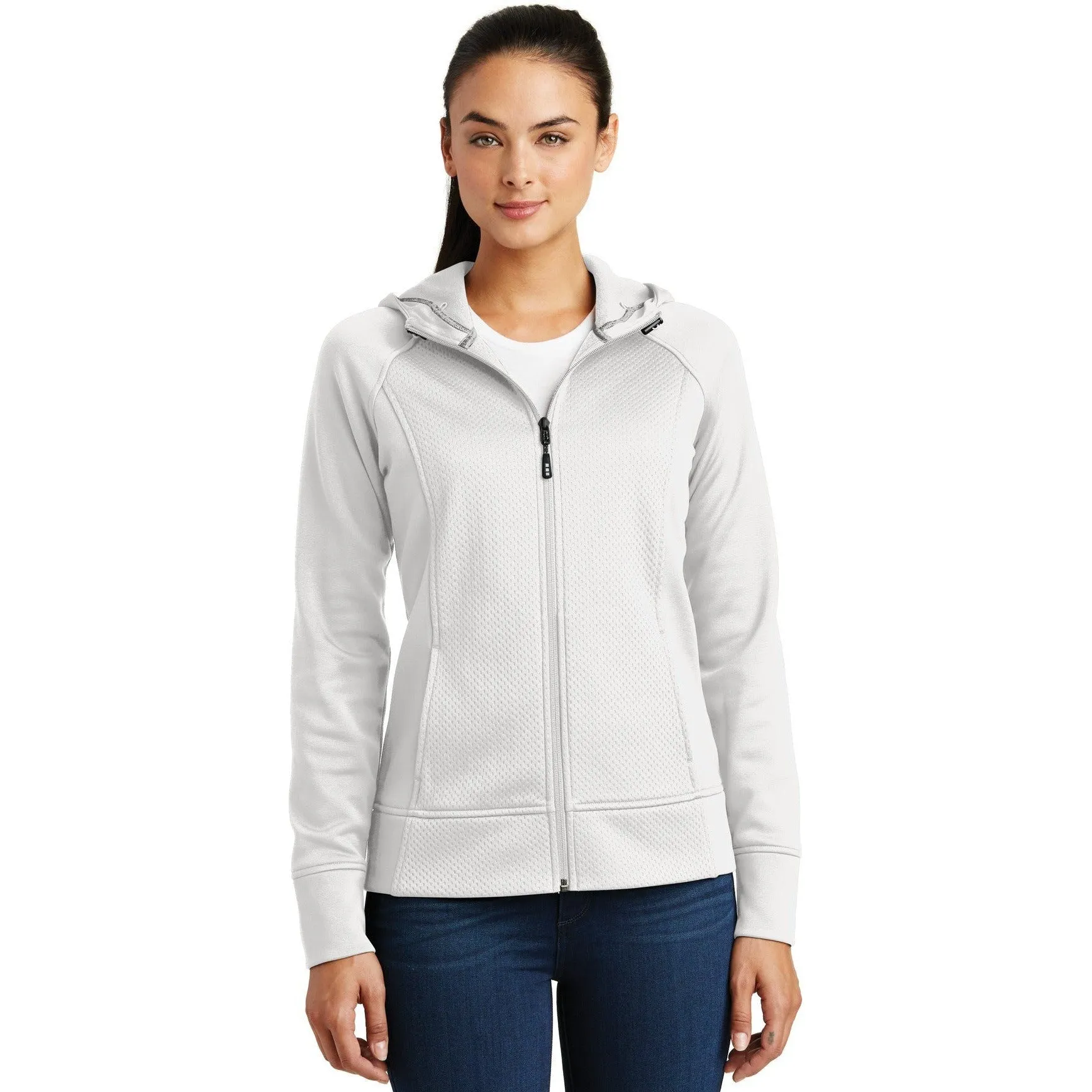 CLOSEOUT - Sport-Tek Ladies Rival Tech Fleece Full-Zip Hooded Jacket