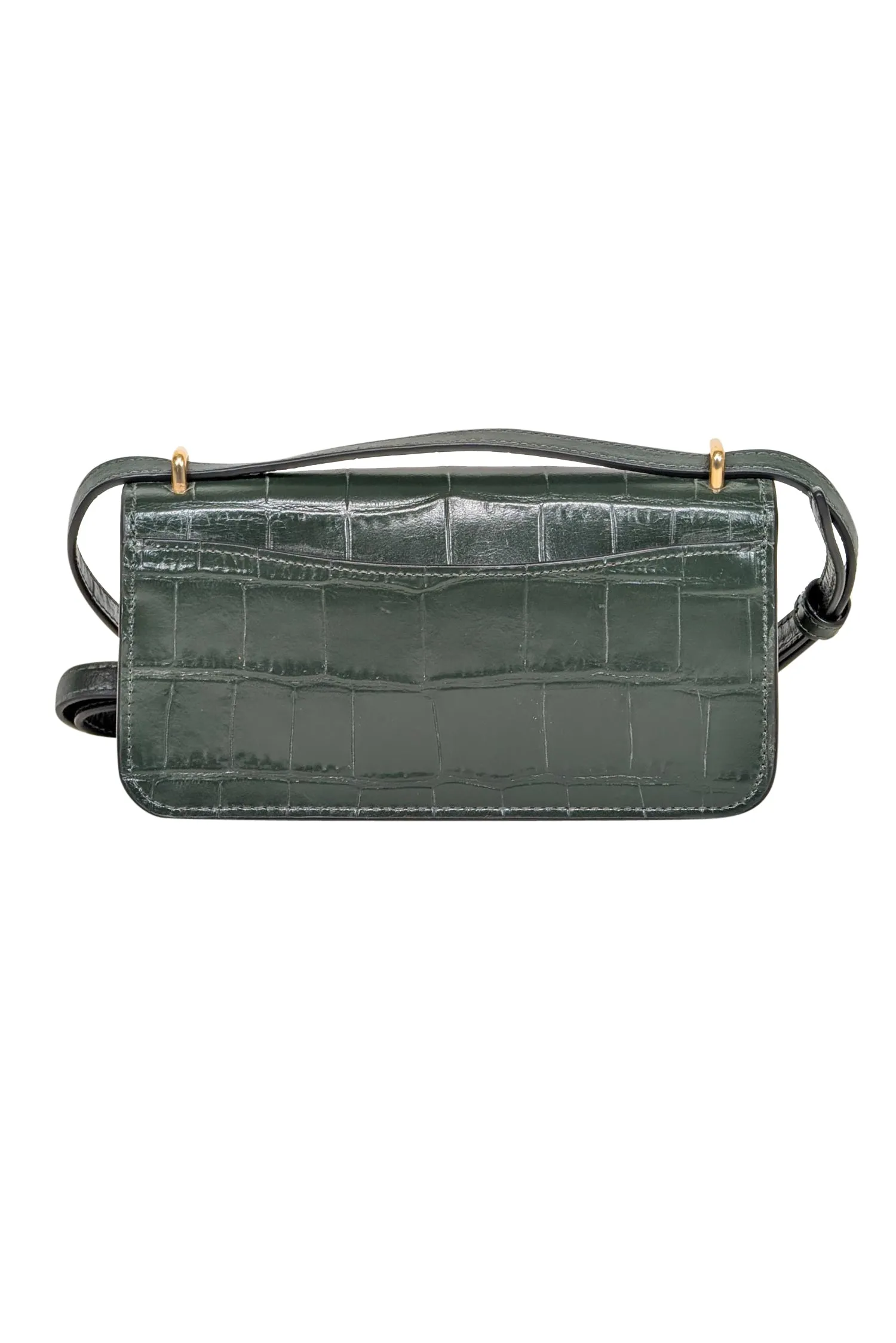 Coach - Hunter Green Croc Embossed Leather Crossbody Bag