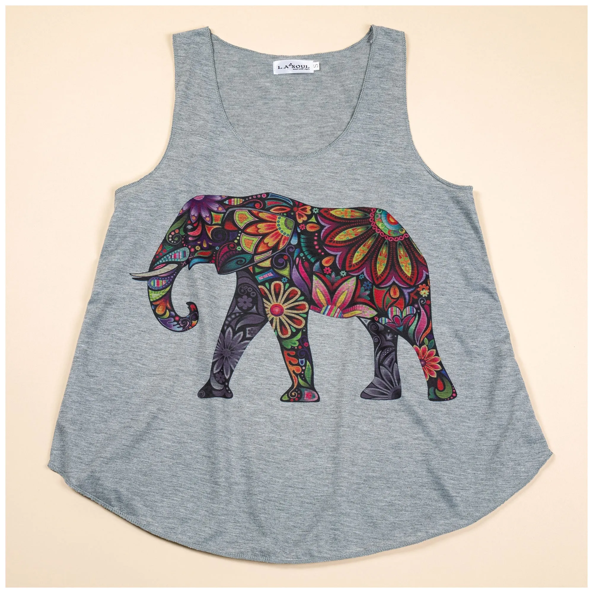 Colorful Elephant Tank Top