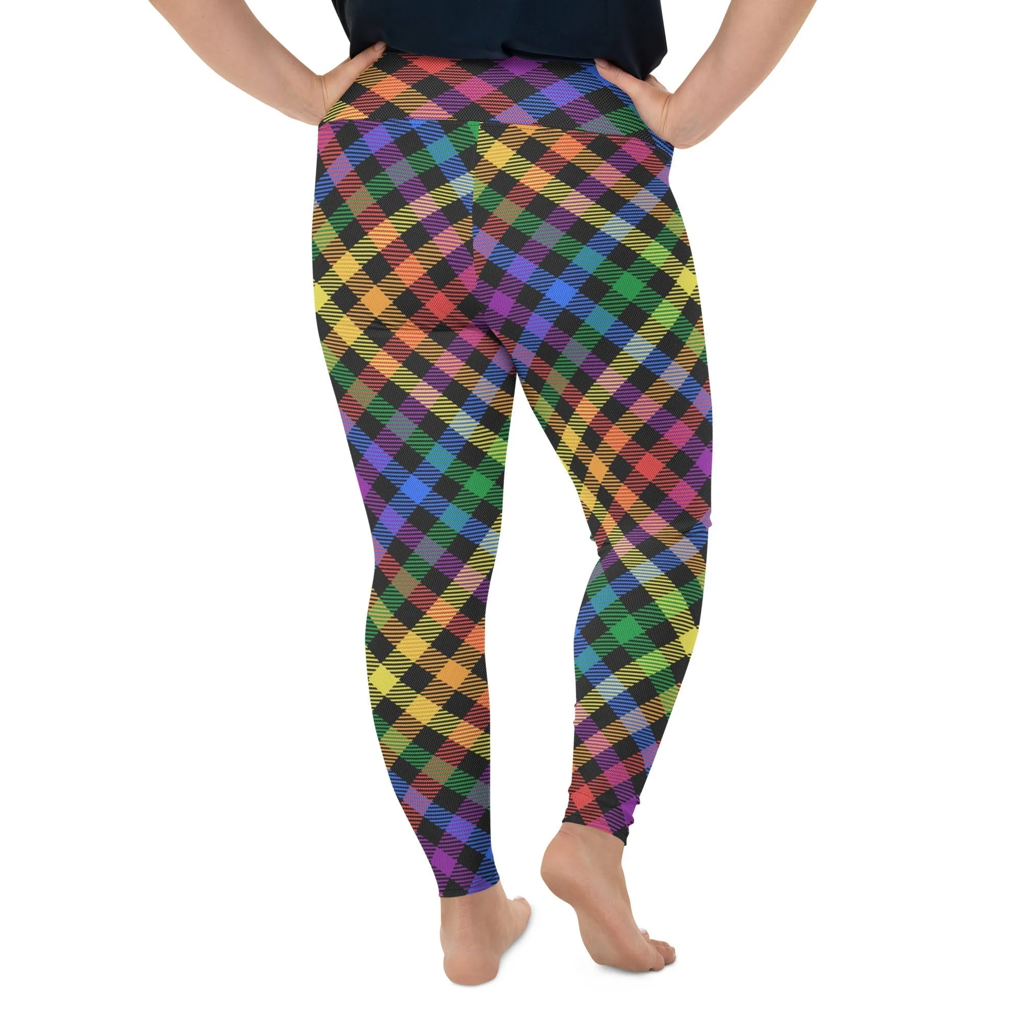 Colorful Plaid Plus Size Leggings