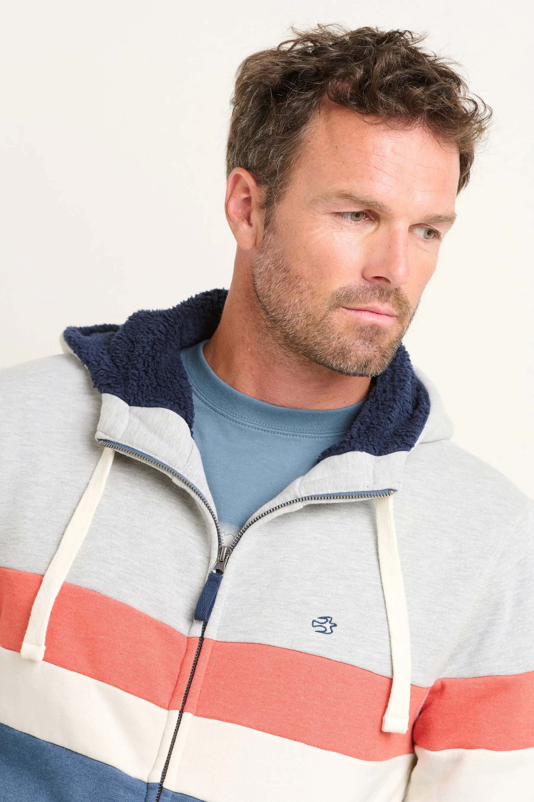 Colour Block Zip Thru Hoodie